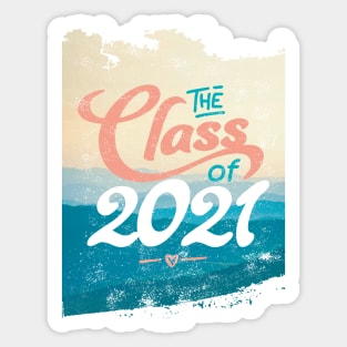 Vintage Class of 2021 Graduation Graphic Sticker